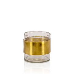 Tealight Holder Glass With Brass - Home4u Tealight Holder Glass With Brass - Home4u