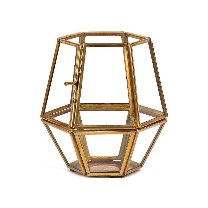 Ishtar Hezagon Clear Candle Holder - Home4u Ishtar Hezagon Clear Candle Holder - Home4u