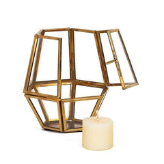 Ishtar Hezagon Clear Candle Holder - Home4u Ishtar Hezagon Clear Candle Holder - Home4u