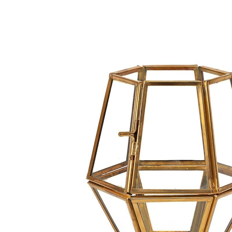 Ishtar Hezagon Clear Candle Holder - Home4u Ishtar Hezagon Clear Candle Holder - Home4u