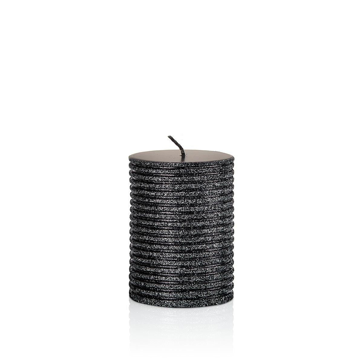 Glitter Black Candle Small, Set Of 2 - Home4u Glitter Black Candle Small, Set Of 2 - Home4u
