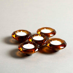 Milara T-Light Candle Holder Amber