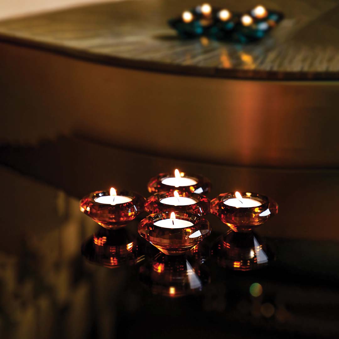 Milara T-Light Candle Holder Amber