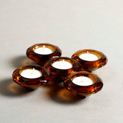 Milara T-Light Candle Holder Amber