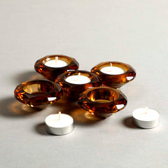 Milara T-Light Candle Holder Amber