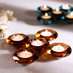 Milara T-Light Candle Holder Amber