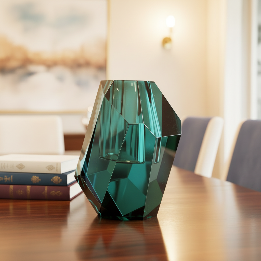 Glen Crystal Vase Blue