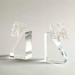 Horse Head Crystal Bookend