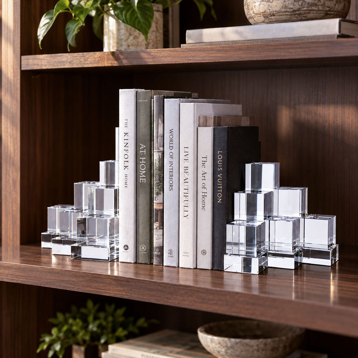 Cubes Crystal Bookend