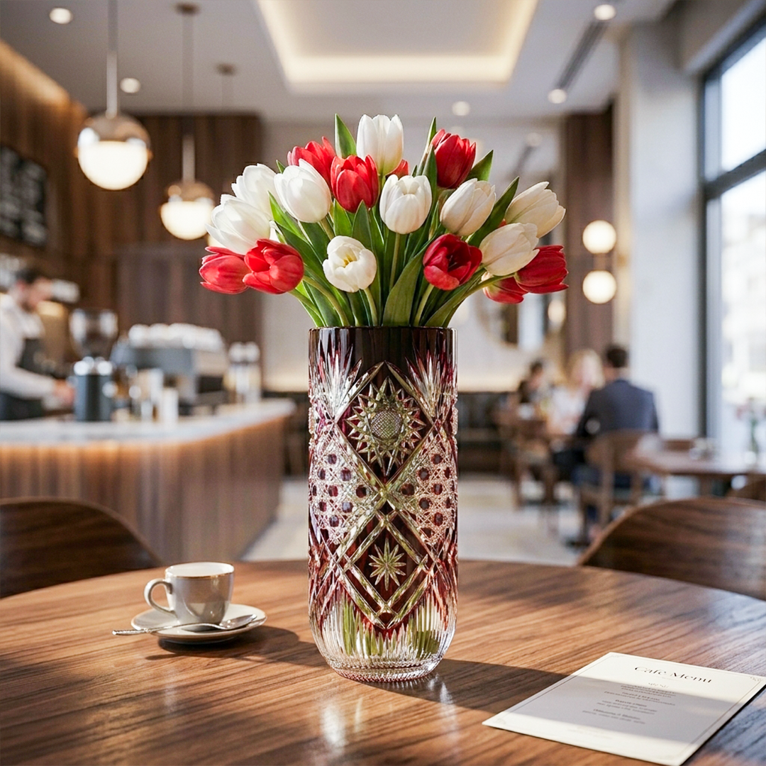 Petra Hand-Cut Crystal Vase