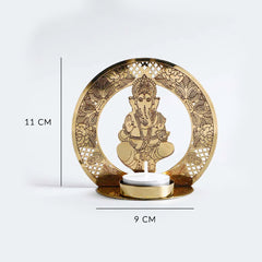 Ganesha T- Light Candle Holder Gold