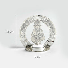 Ganesha T- Light Candle Holder Silver