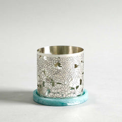 Mogra T-Light Holder With Aqua Base
