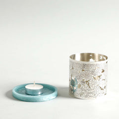 Mogra T-Light Holder With Aqua Base