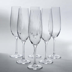 Bohemia Crystal Sarah Waterfall Champagne Glass set of 6