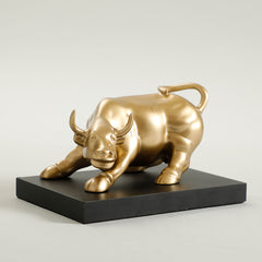 Bull Sculpture Gold & Black