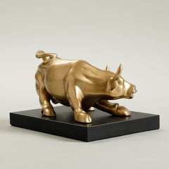 Bull Sculpture Gold & Black