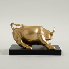 Bull Sculpture Gold & Black