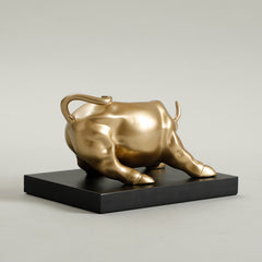 Bull Sculpture Gold & Black