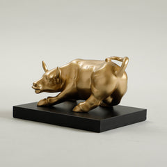 Bull Sculpture Gold & Black