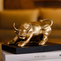 Bull Sculpture Gold & Black