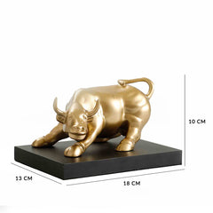 Bull Sculpture Gold & Black