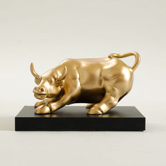 Bull Sculpture Gold & Black