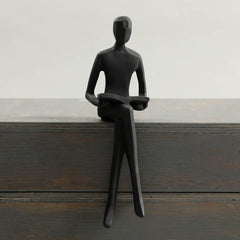 Brie 7 Lady Set Sculpture Black