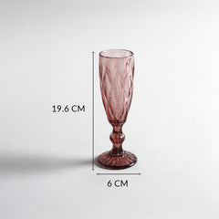 Criss Purple Stem Glass Set Of 6