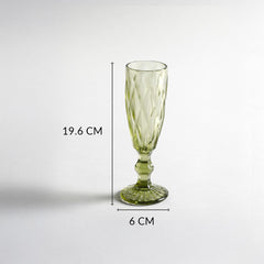 Criss Light Green Stem Glass  Set Of 6
