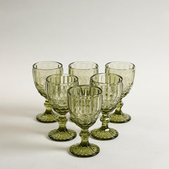 Ella Green Stem Glass Set Of 6