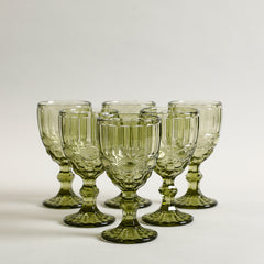 Ella Green Stem Glass Set Of 6