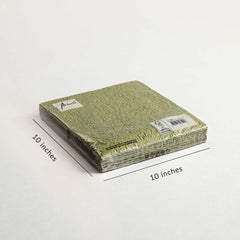 Cocktail Napkins Green Leaf Set of 15