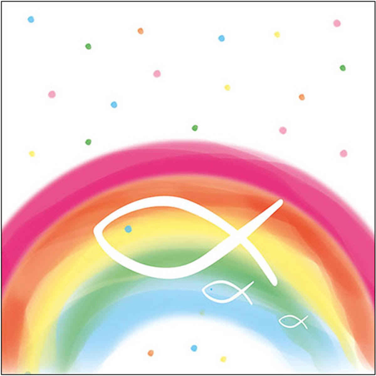 Napkin Rainbow white Set of 20