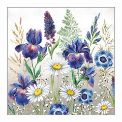 Cocktail Napkin Mixed meadow flowers Set of 20