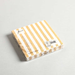 Napkin Stripes Gold / White Set of 15