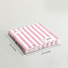 Napkin Stripes Pale Rose