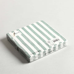 Napkin Stripes sage Set of 20