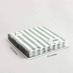 Napkin Stripes sage Set of 20