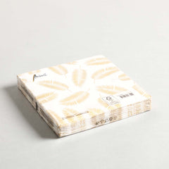 Napkin Palm leaves gold Set of 20