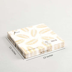 Napkin Palm leaves gold Set of 20