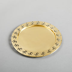 Om Pooja Thali Set in Gold