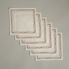 Ennis Embroidery Cocktail Napkin Set Of 6