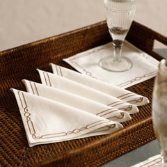 Ennis Embroidery Cocktail Napkin Set Of 6