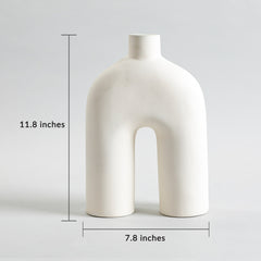 Minimalistic Stoneware Vase White