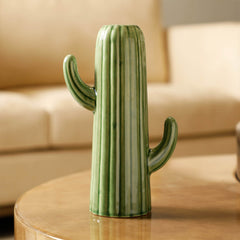 Cactus Flower Vase Green
