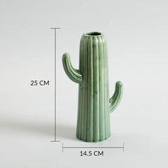 Cactus Flower Vase Green