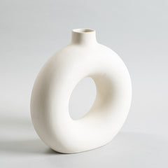 Circular Ring Big Vase White