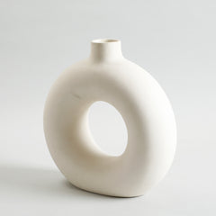 Circular Ring Big Vase White