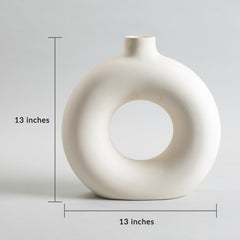 Circular Ring Big Vase White